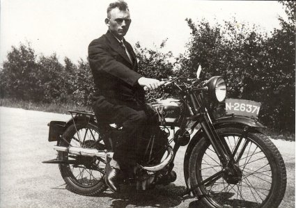 British Excelsior motorfiets, Mill, c. 1950.