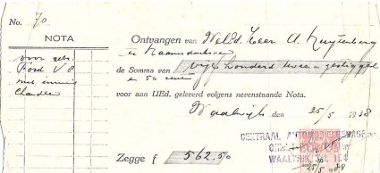 Kwitantie voor een Ford V8, met inruil van een Chandler, 1938