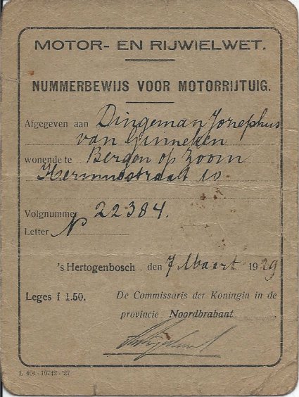 Nummerbewijs 