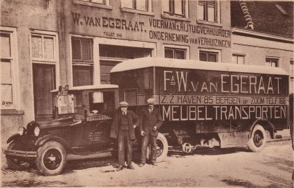 Ford AA truck met oplegger, 1928.