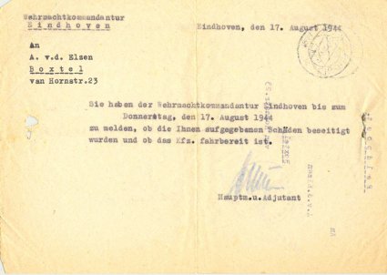 Poging tot vordering van de Dodge, 1944 (coll. fam. Van den Elzen)