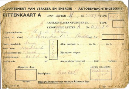 Rittenkaart, 1945 (coll. fam. v.d. Elzen)