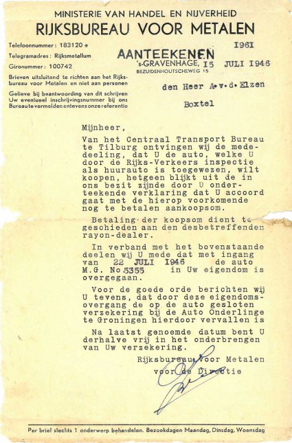 Aankoop van de Dodge, 1946 (coll. fam. v.d. Elzen)