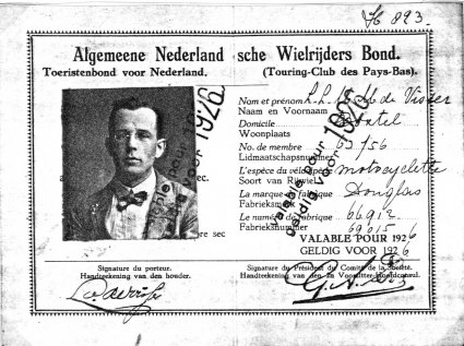 Lidmaatschap ANWB (collectie J. de Visser)