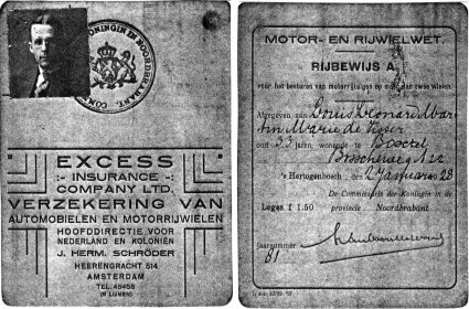 Rijbewijs van Louis de Visser (collectie J. de Visser)