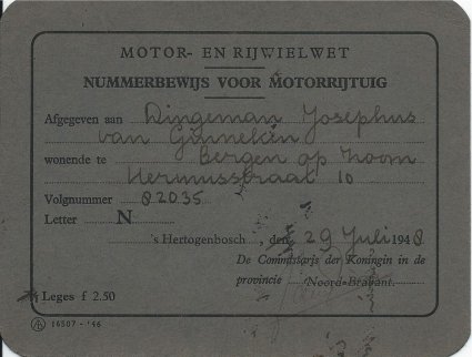 Nummerbewijs 1948.