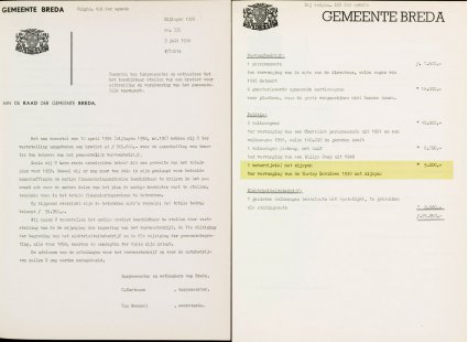 Bron: Bijlagen raadsnotulen 1958 (Stadsarchief Breda)
