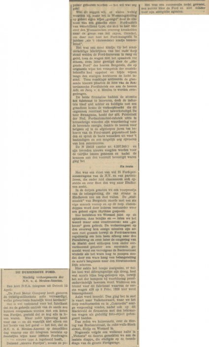 Bron: Eindhovensch Dagblad, 16 april 1931