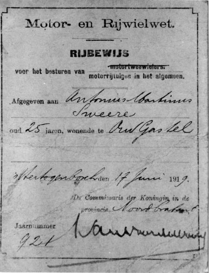 Rijbewijs (coll. hkk "Het Land van Gastel")
