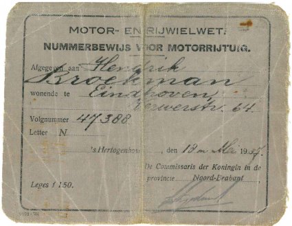 N-47388 Nummerbewijs (coll. B. Broekman)