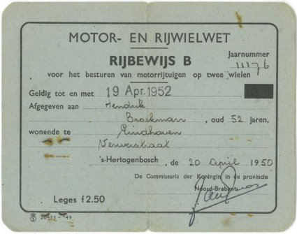 N-47388 Rijbewijs (coll. B. Broekman)