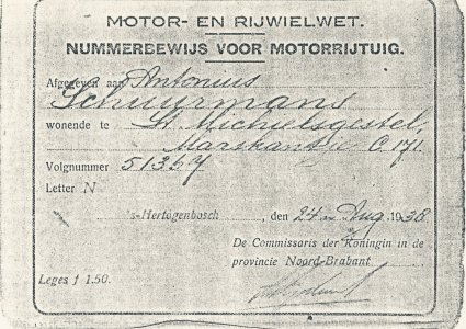 N-51367 Nummerbewijs (bron: heemkundever. Op die Dunghen)