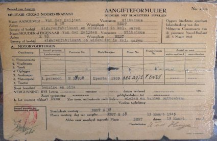 N-54938 Aangifteformulier van de Sparta (foto: A v. Zelst)
