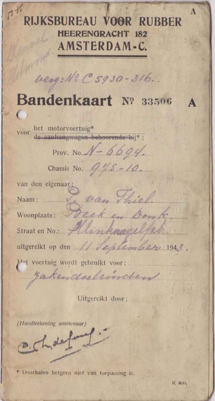 N-6694 Bandenkaart, 1943