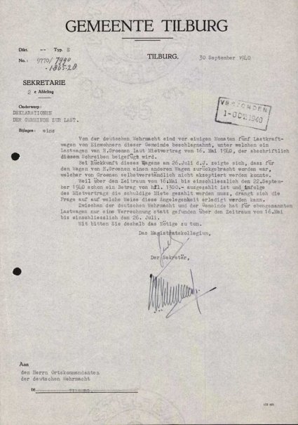 Bron: Regionaal Archief Tilburg, toegang 484, Gemeentebestuur Tilburg 1938-1985, inv. nr. 5630, scan 53