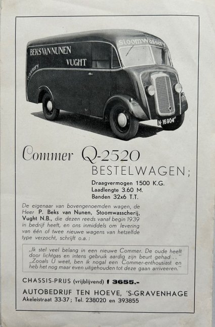 Commer (bron: folder importeur; collectie A.C. Antema)