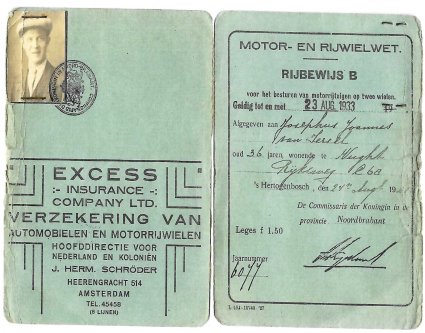 Rijbewijs J.J. van Iersel (bron: Joost van Iersel)