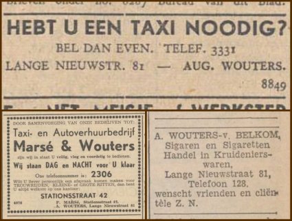 Advertenties van A. Wouters (bron: Delpher)