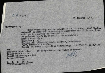 Bron: West-Brabants Archief, archief gemeentebestuur Nieuw-Vossemeer 1811-1950)