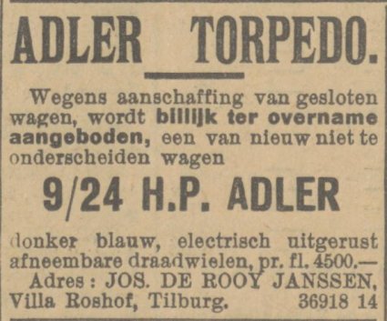 Bron: De Maasbode van 12 juli 1922