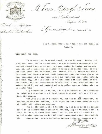 Toelichting op de prijsaanbieding, 1921 (coll. Frans Kense via Conam.info)