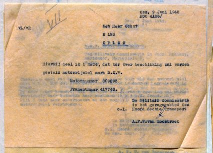 Verzoek aan Prov. Mil. Commissaris (bron: Militair Gezag in Noord-Brabant, 1944 - 1946, inv. nr. 519, scan 126)