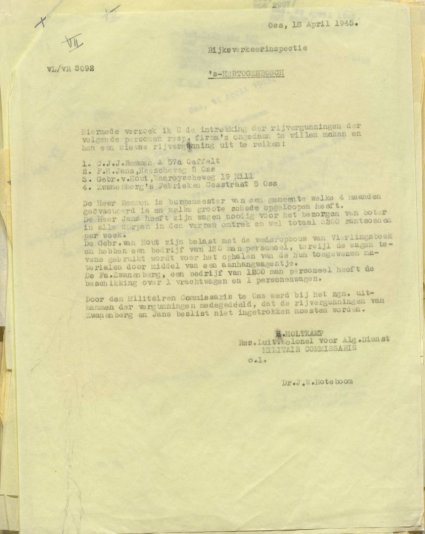 Verzoek om afgifte rijvergunning (Bron: BHIC, Archief Militair Gezag, inv. nr. 519 scan 172)