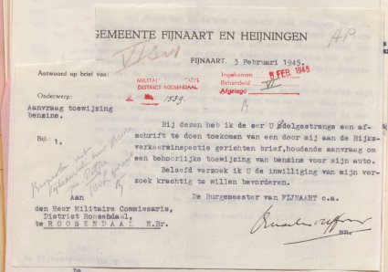 Bron: BHIC, Archief Militair Gezag in Noord-Brabant, 1944 - 1946, inv. nr. 561, scan 154