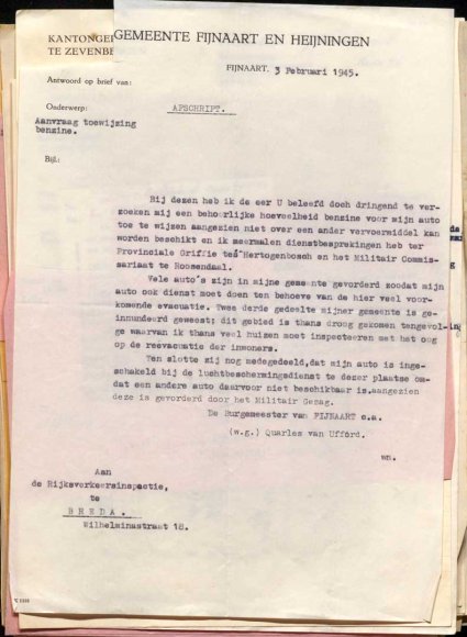 Bron: BHIC, Archief Militair Gezag in Noord-Brabant, 1944 - 1946, inv. nr. 561, scan 155