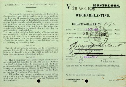 Belastingkaart Ford motorbrandspuit (BHIC, toegang 7631 inv. nr. 514, scan 52)