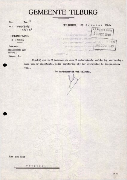 Bron: Regionaal Archief Tilburg, Archief gemeentebestuur Tilburg 1938-1985, inv. nr. 5630, scan 66