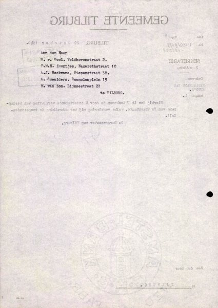 Bron: Regionaal Archief Tilburg, Archief gemeentebestuur Tilburg 1938-1985, inv. nr. 5630, scan 67