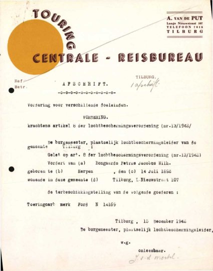 Bron: Regionaal Archief Tilburg, Archief gemeentebestuur Tilburg 1938-1985, inv. nr. 5632, scan 161