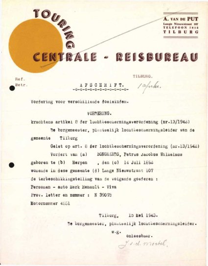 Bron: Regionaal Archief Tilburg, Archief gemeentebestuur Tilburg 1938-1985, inv. nr. 5632, scan 162