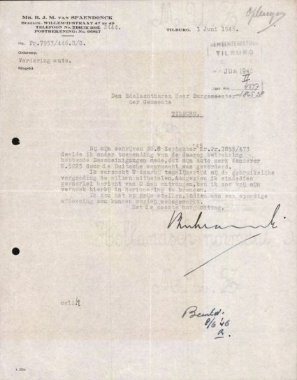 Bron: Regionaal Archief Tilburg, toegang 484, Gemeentebestuur Tilburg 1938-1985, inv. nr. 5633, scan 357