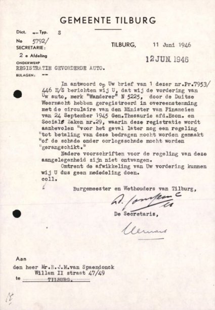 Bron: Regionaal Archief Tilburg, toegang 484, Gemeentebestuur Tilburg 1938-1985, inv. nr. 5633, scan 361