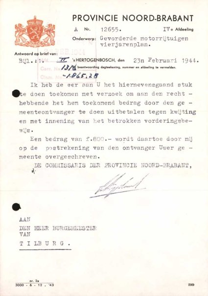 Bron: Regionaal Archief Tilburg, toegang 484, Gemeentebestuur Tilburg 1938-1985, inv. nr. 5633, scan 204