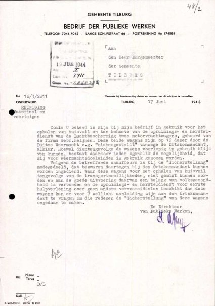Bron: Regionaal Archief Tilburg, toegang 484, Gemeentebestuur Tilburg 1938-1985, inv. nr. 5633, scan 271