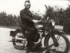 British Excelsior motorfiets, Mill, c. 1950.