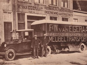 Ford AA truck met oplegger, 1928.