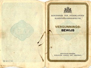 Vergunning voor de Triumph van H. Bouwmans (Collectie T. Bouwmans)