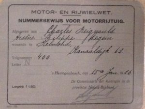 Nummerbewijs van Charles Legein