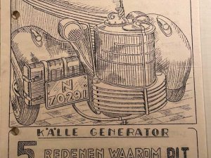 Brochure van Källe gasgenerator (bron: Archief Arthur van Thiel)