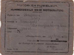 Nummerbewijs (collectie A. Wolfs)