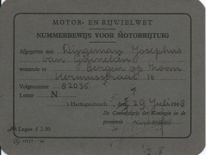Nummerbewijs 1948.