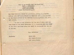 Kopie uitleenbewijs (Bron: BHIC, Archief Militair Gezag, inv. nr. 519 scan 68)