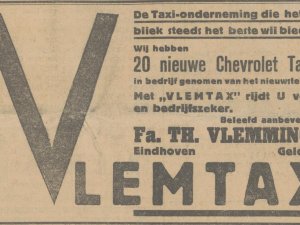 Advertentie van Vlemtax (bron: Eindhovensch Dagblad, 7 juli 1934)