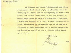 Toestemming vervoeren met vergunning, 1941