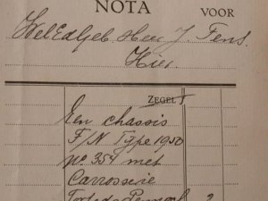 Factuur van de FN (Ad van Best, Archief Scouting Stratum/ Groep Een Hopman Fens)