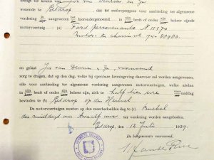 N-15570 Aanwijzing voor vordering, juli 1939